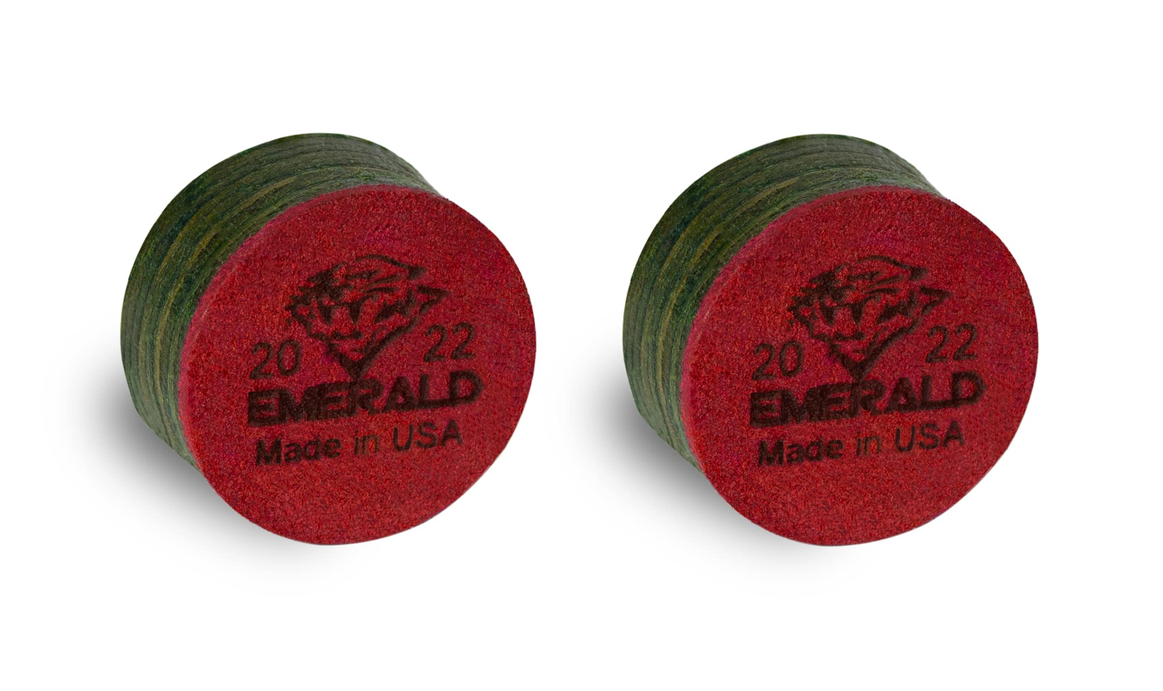TigerProducts Tiger Emerald Laminated Billiard CUE Tips 2 (Two) pcs - 14mm
