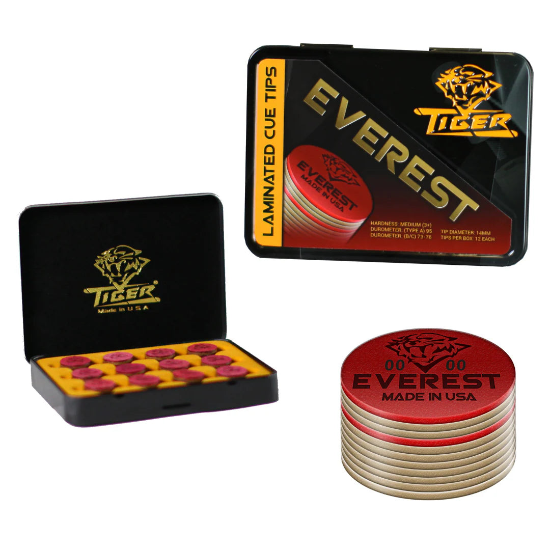 TigerProducts Tiger Everest Laminated Pool Billiard CUE TIP - 1 pc 13mm
