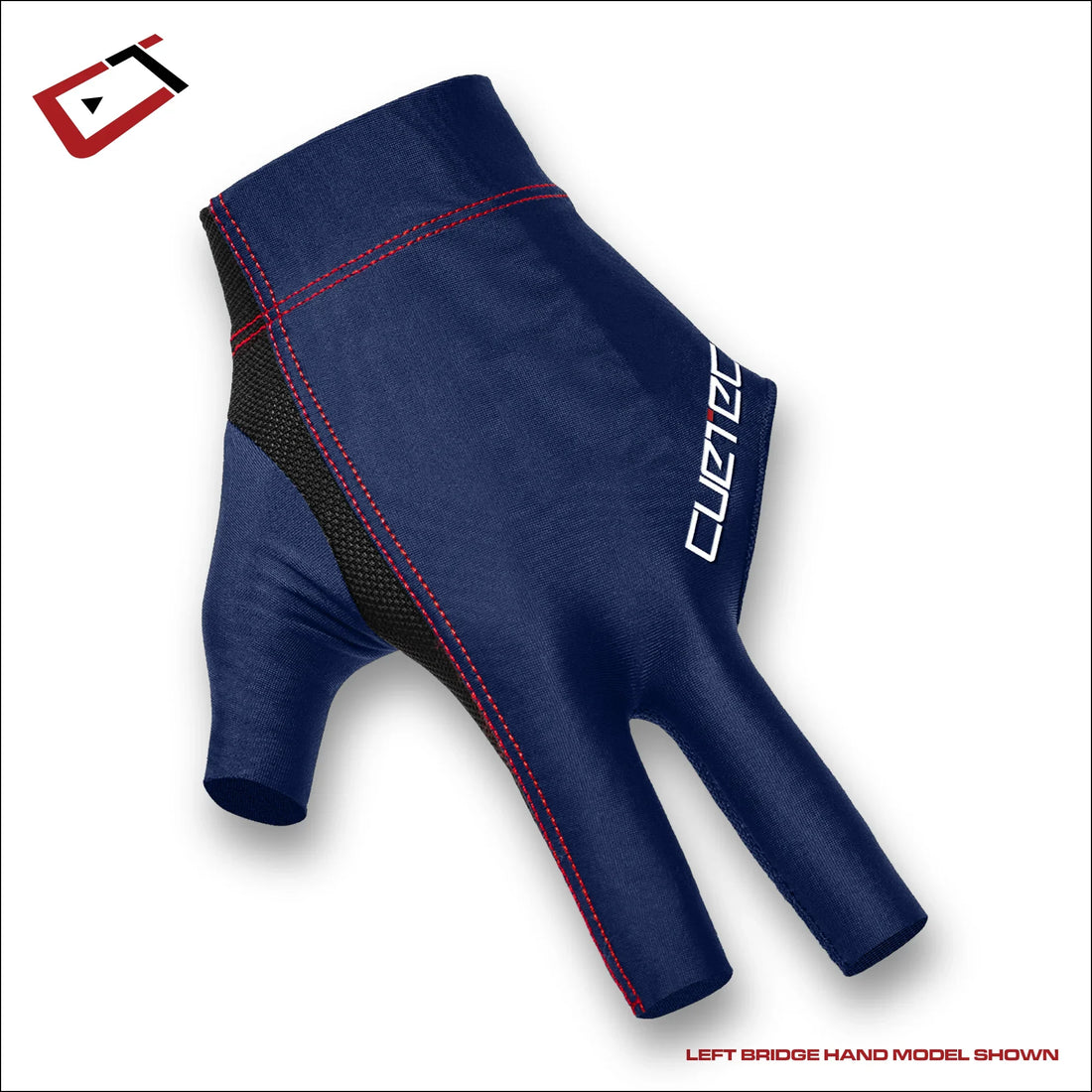 Cuetec Gloves Axis Glove Three Finger Gloves Navy Blue Left Hand