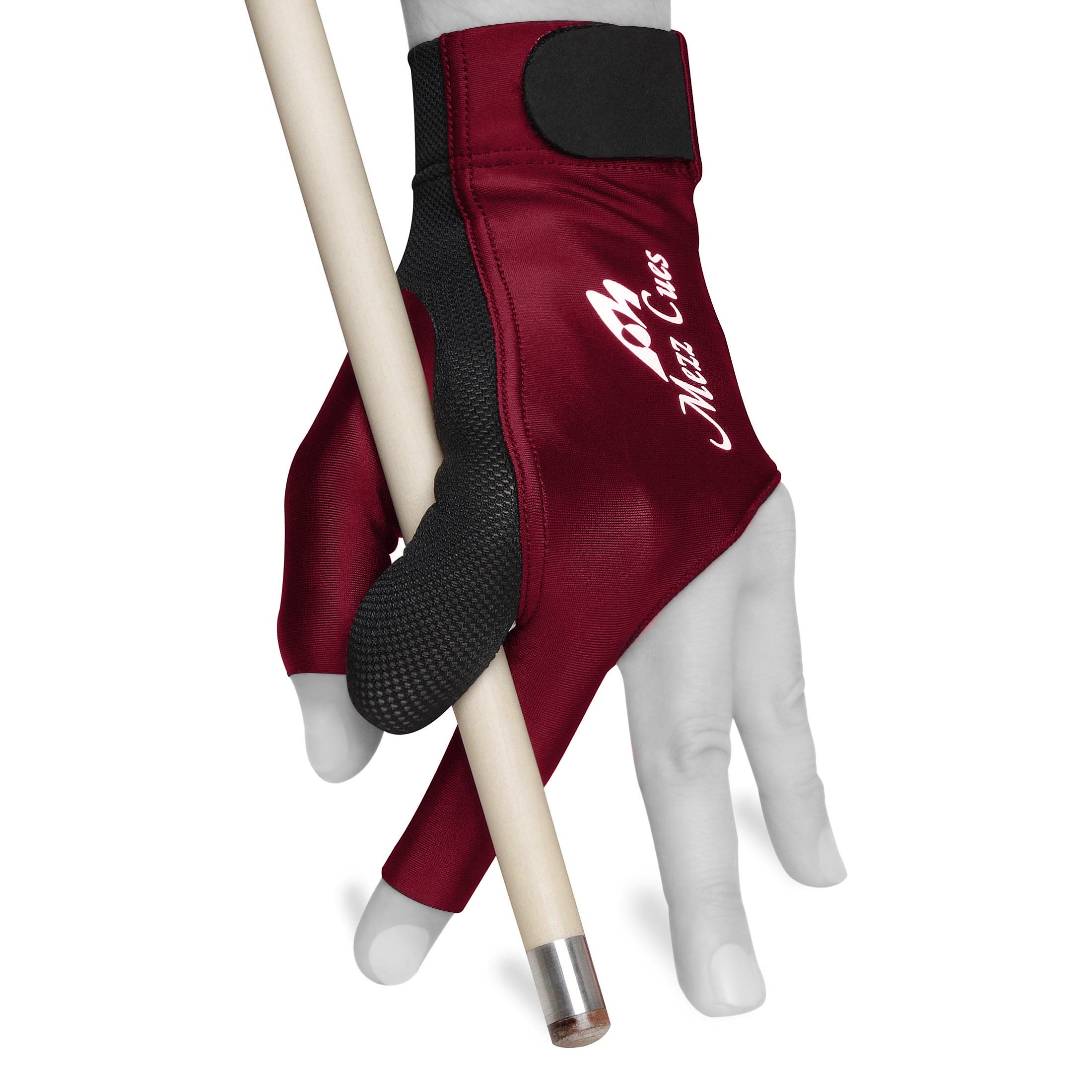 MEZZ Premium Billiard Glove - Fits Either Hand Burgundy Color