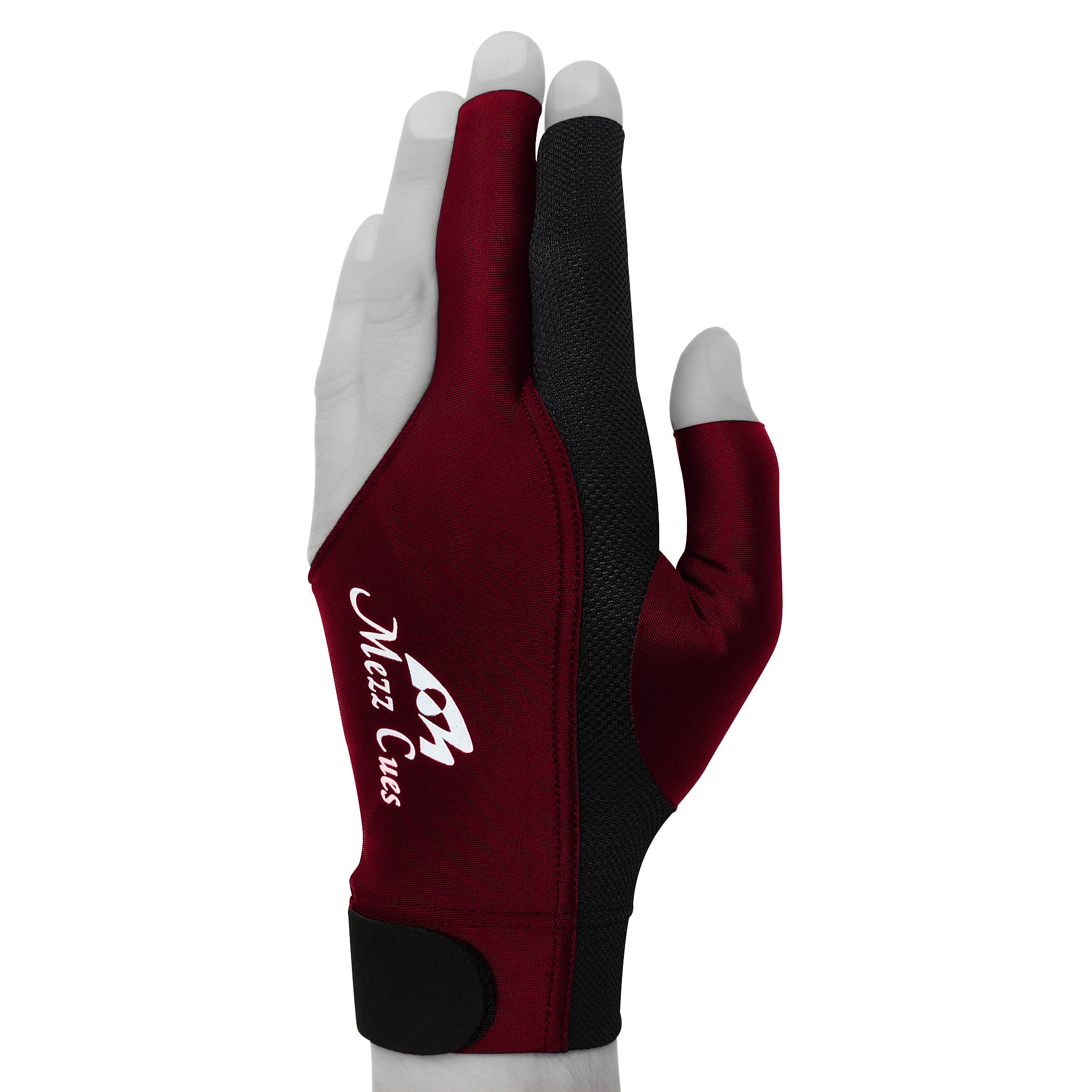 MEZZ Premium Billiard Glove - Fits Either Hand Burgundy Color
