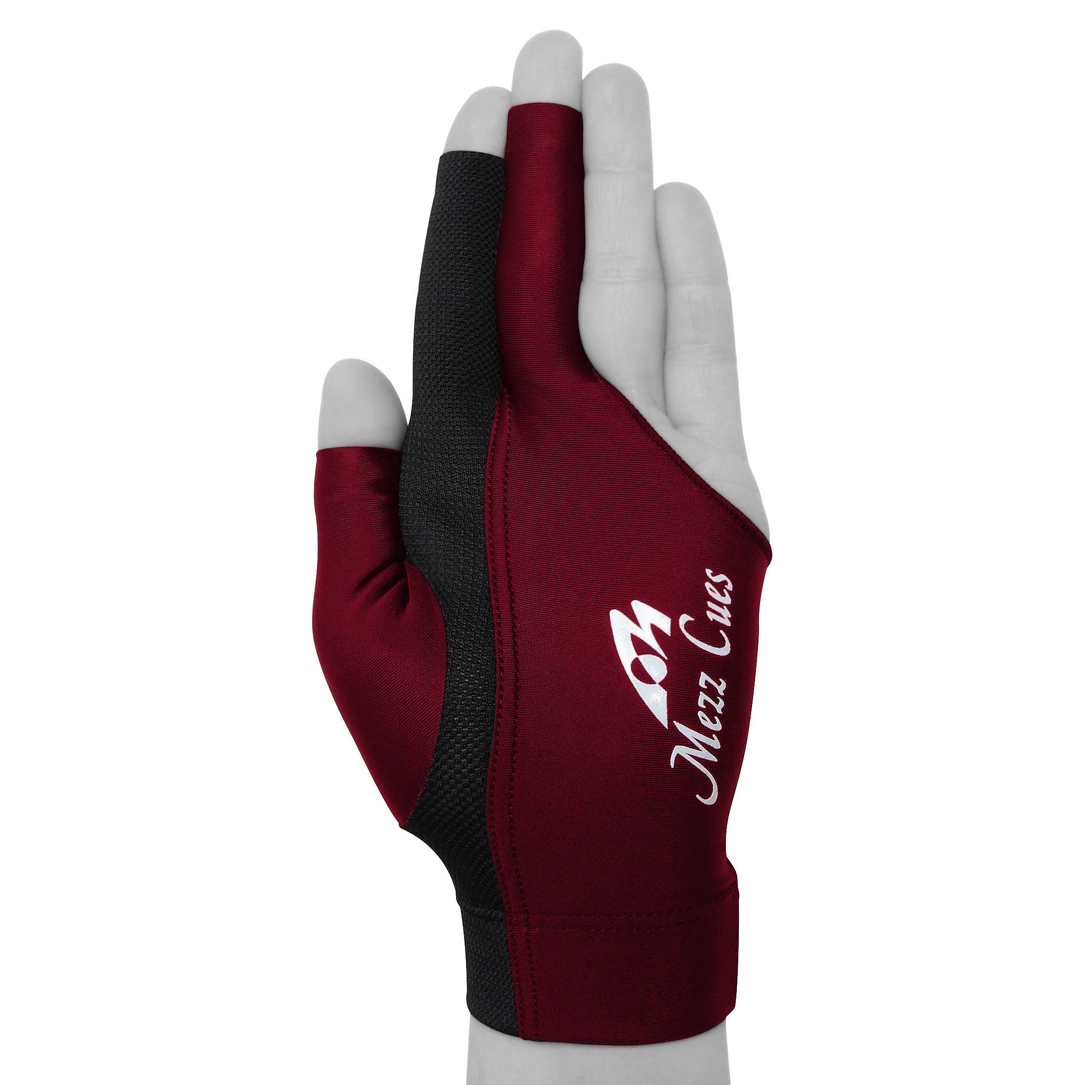 MEZZ Premium Billiard Glove - Fits Either Hand Burgundy Color