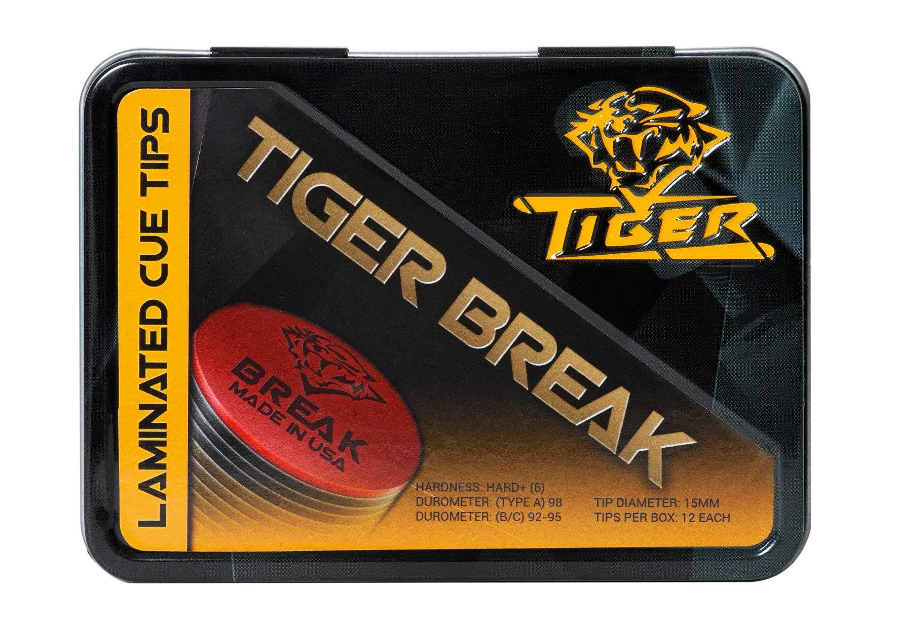 TIGER Laminated Pool Billiard Break CUE TIP - Super Hard - 13 or 15 mm (13 mm)