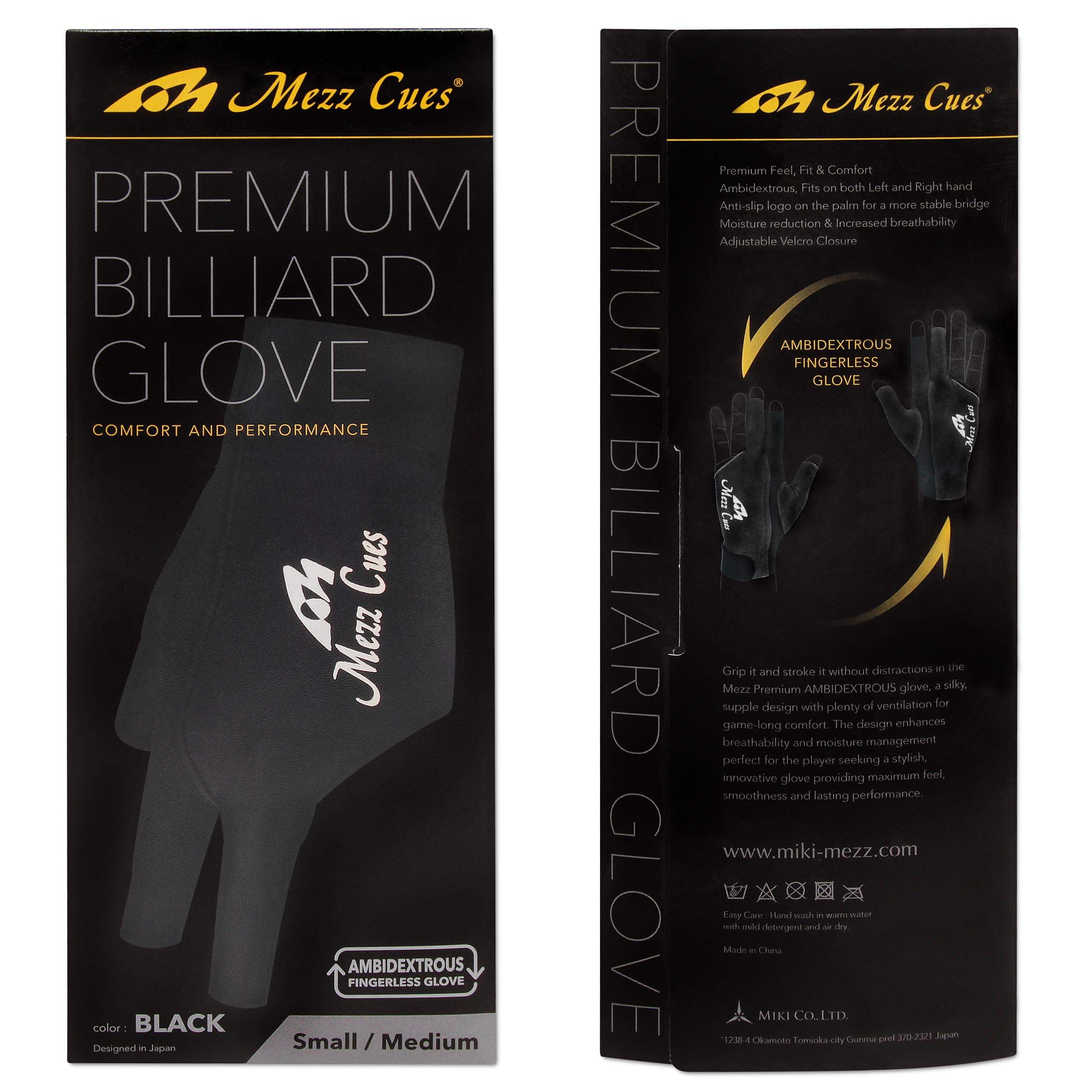 MEZZ Premium Billiard Glove - Fits Either Hand Navy Blue