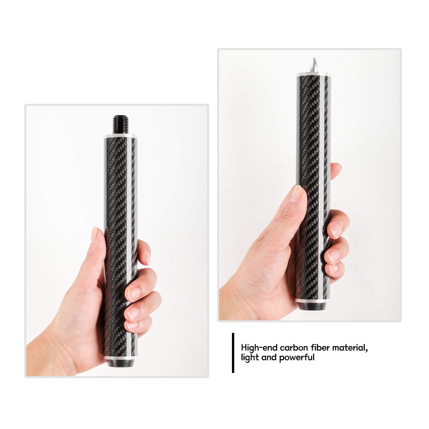 KONLLEN Pool Cue Extension 8 inch Carbon Fiber Billiard Cue Extension Billiard Accessories for Pool Sticks