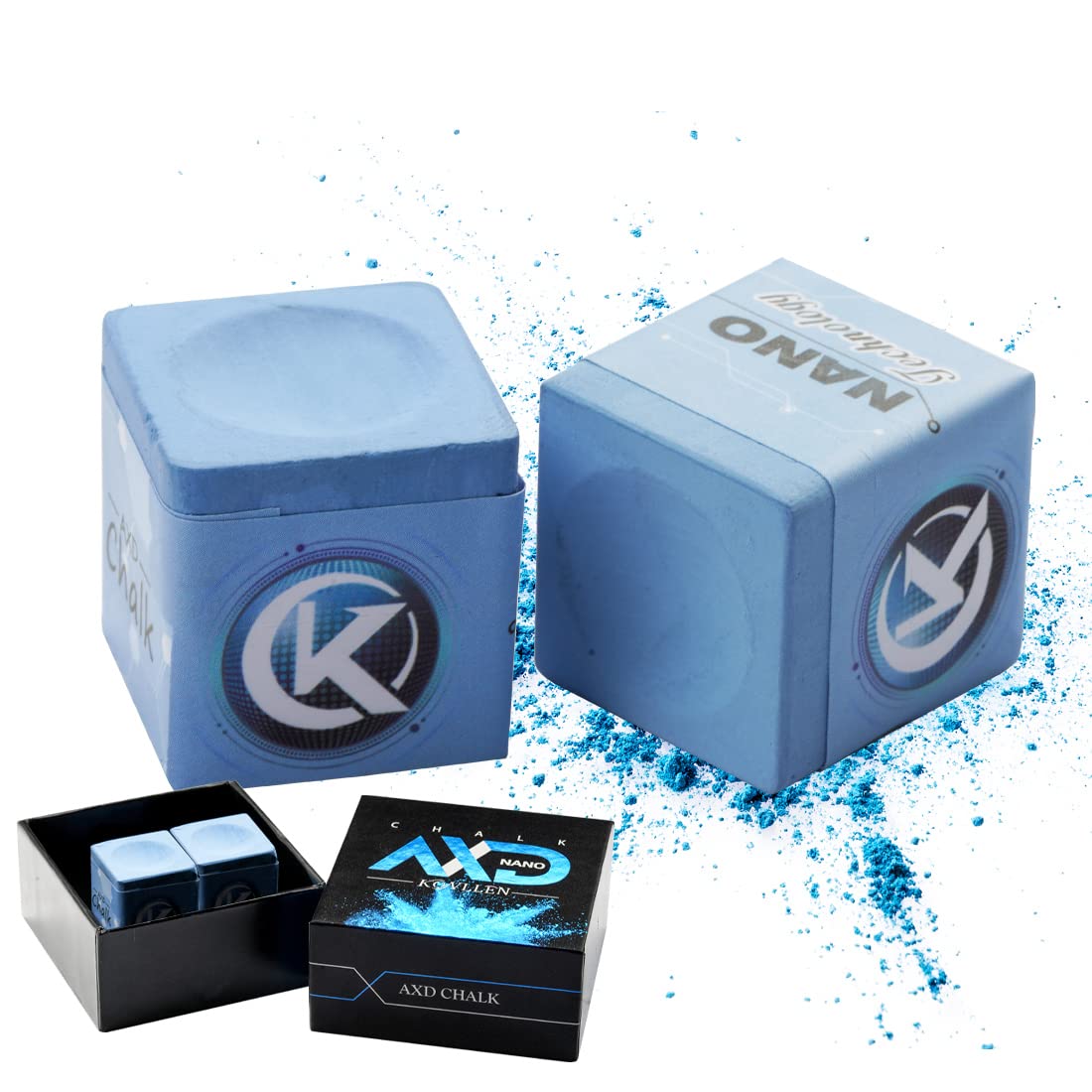 KONLLEN Pool Cue Chalk Nano Technology Billiard Chalk for Professional Tournament Dedicated Pool Chalk (Outstanding Performance, Reduce Miscue, Durable)