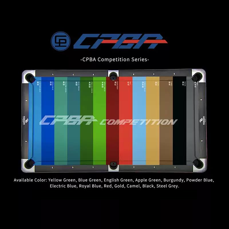 CPBA Competition Blue Billiard Cloth Pool Table Felt,Worsted Professional Pool Table Cloth,Fast Speed for 7' 8' 9' Pool Table Pre Cut Bed