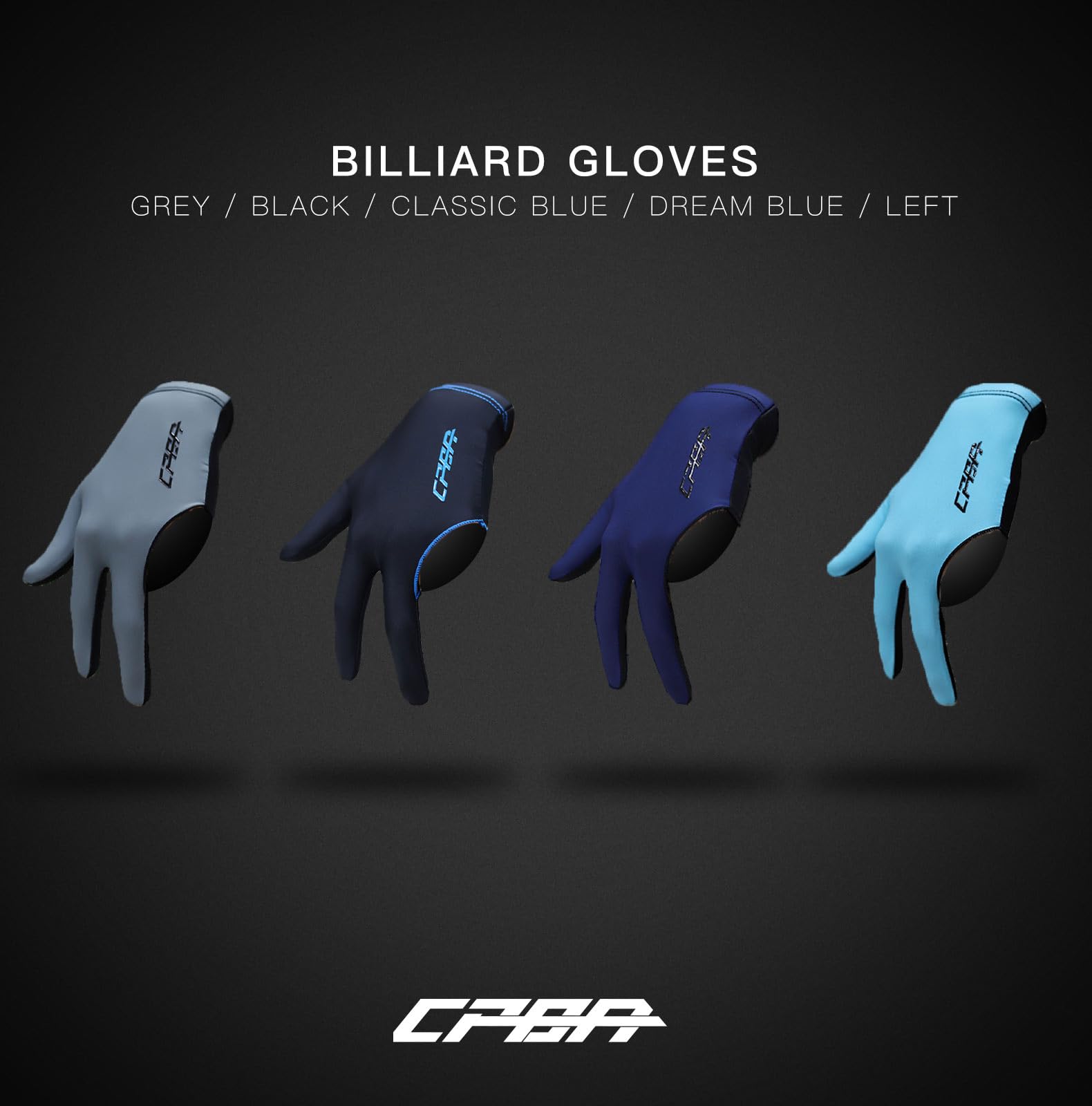 CPBA Professional Billiards Glove Close Finger Grey Color