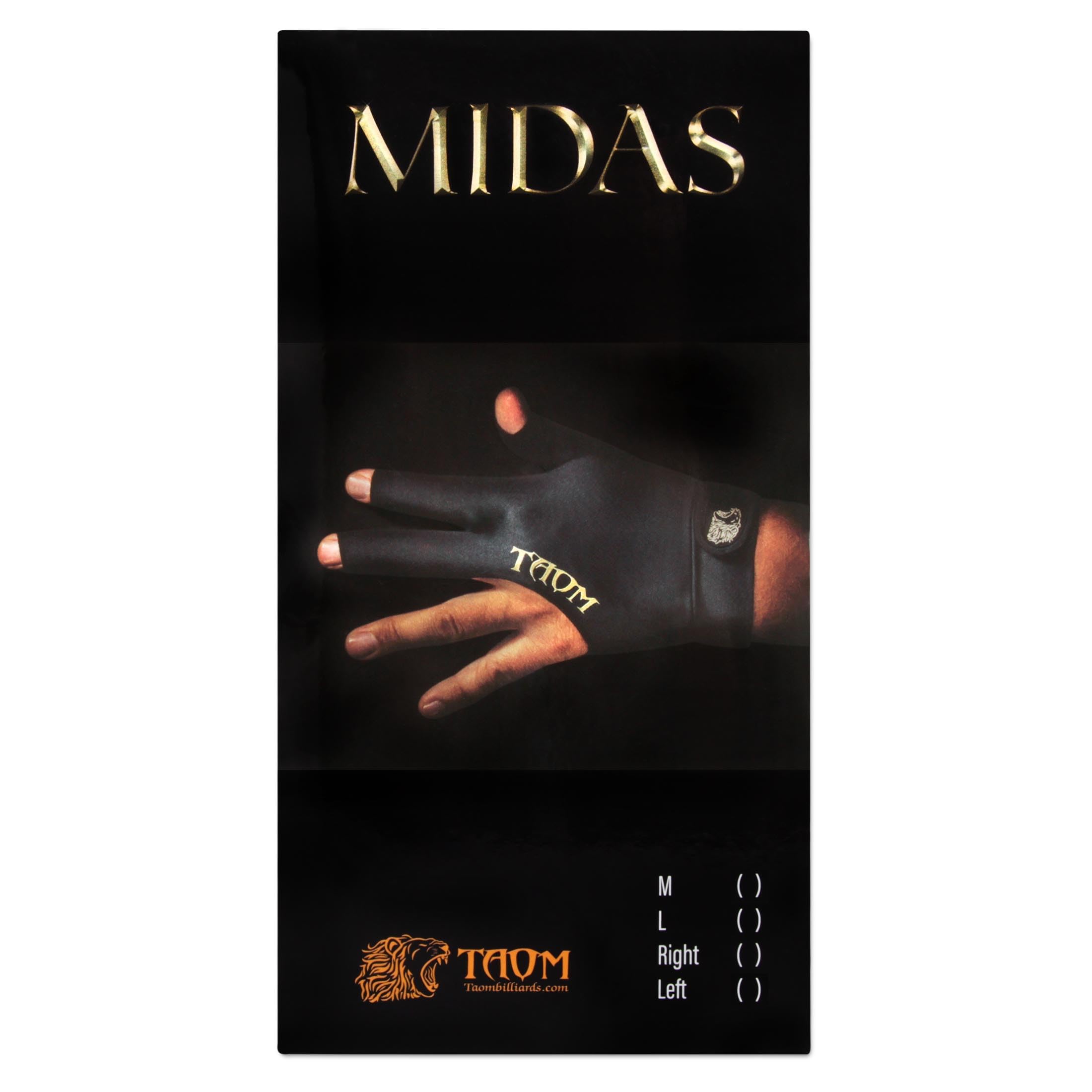 TAOM Midas Billiard Pool CUE Glove - for Left Hand
