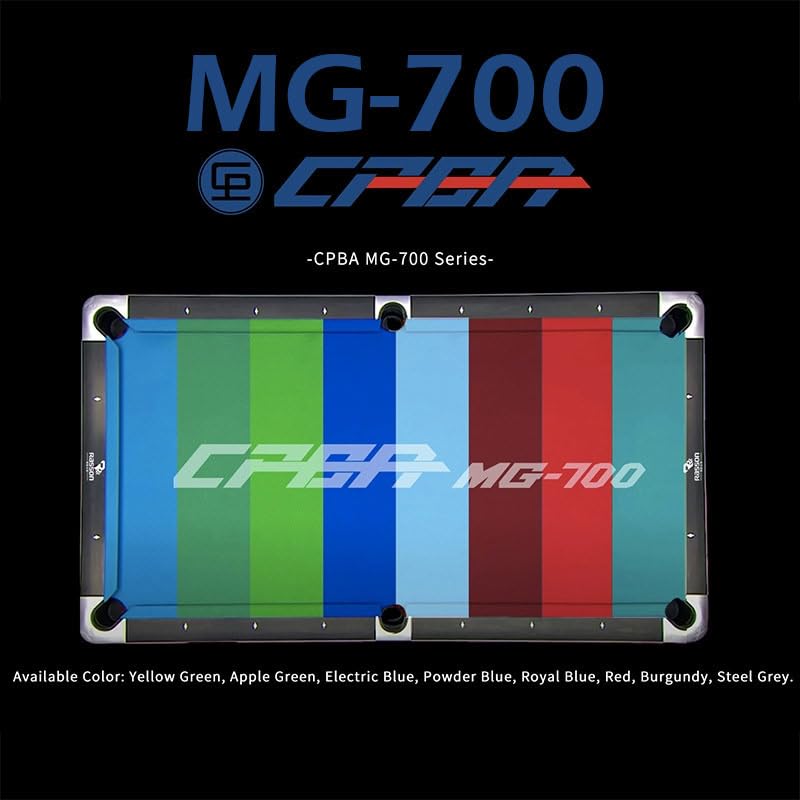 CPBA MG700 Billiard Cloth Pool Table Felt,Worsted Professional Pool Table Cloth,Fast Speed for 7' 8' 9' Pool Table Pre Cut Bed
