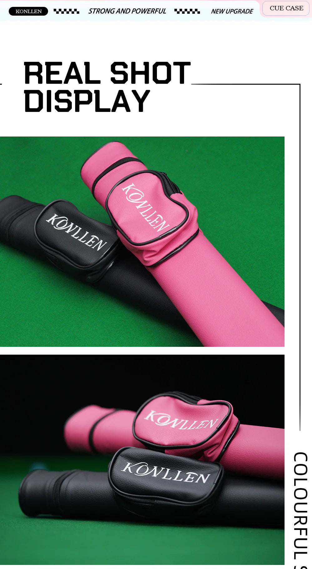 Konllen PU pink / black hard case - 1 Butt x 1 Shaft