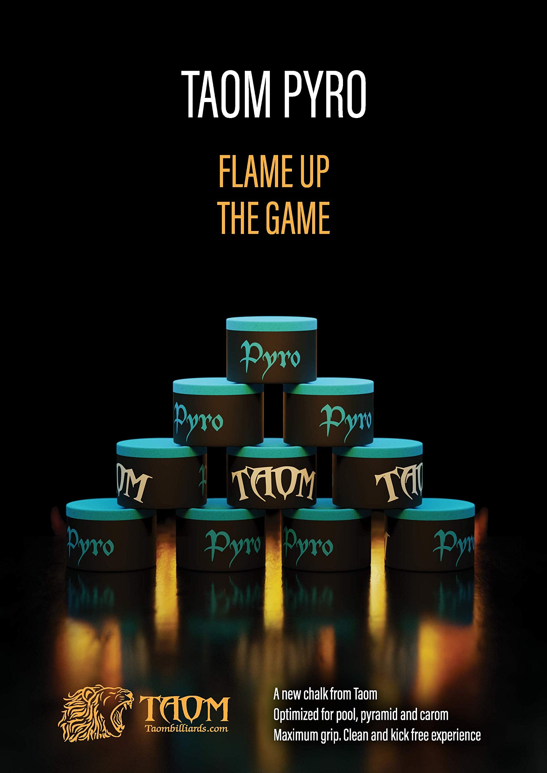 TAOM Pyro Blue Billiard Cue Chalk Handmade in Finland