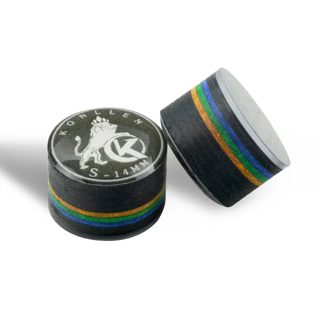KONLLEN Rainbow Billiards Tip with Clear SX/SS/S/M/MH/H 11mm/14mm Pool Cue Tip 9 Layers of Pigskin Cue Tip Accessory 1 Piece