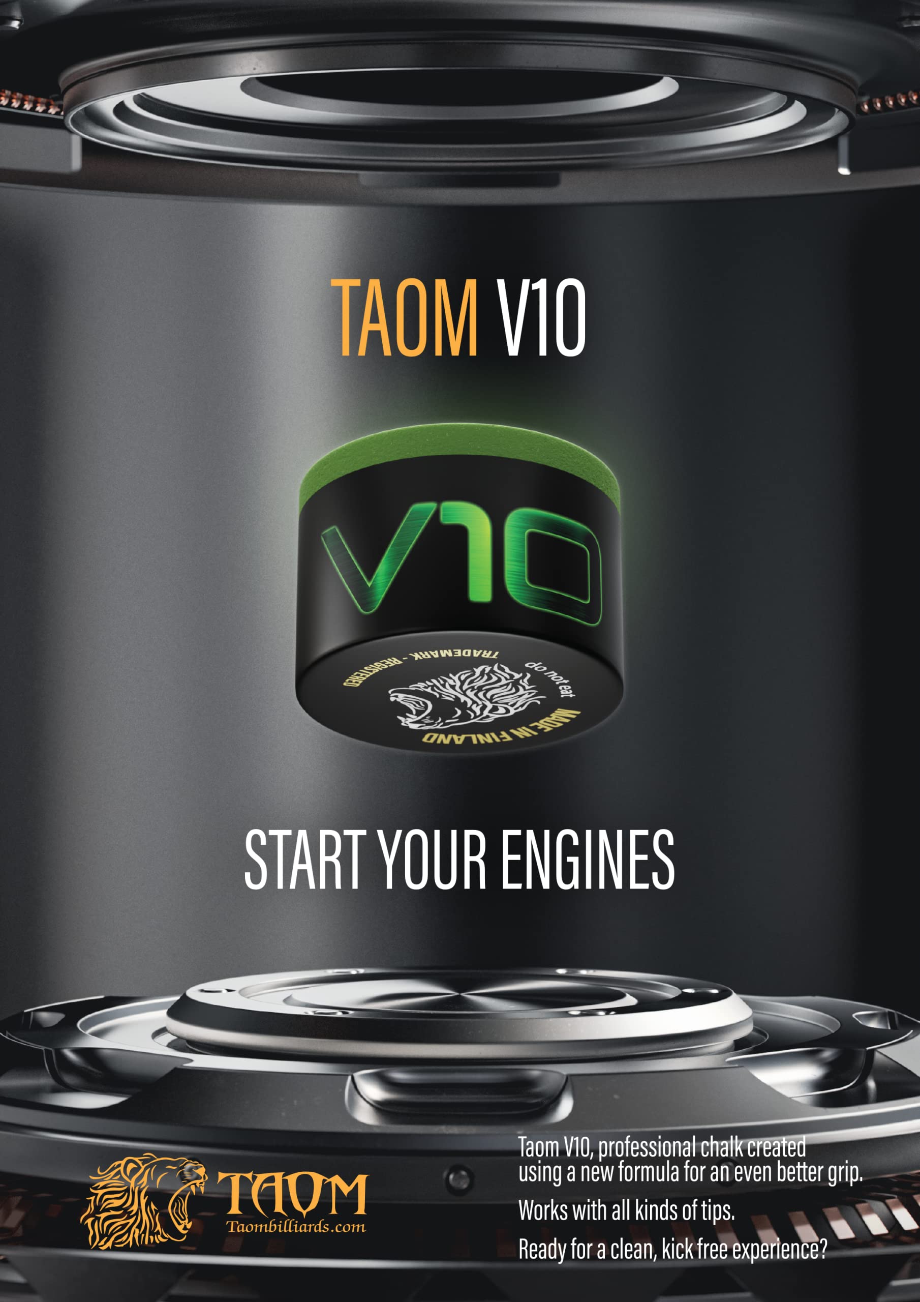 Taom V10 Billiard Pool Cue Premium Chalk Green