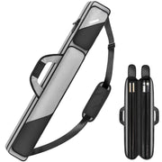 Pool Cue Case, Pool Stick Case 2x2 Holds 2 Sticks with 2 Accessory Zipper Pockets, Sturdy Polyester Pool Cue Carry Bag with Shoulder Strap Handle, Soft Billiard Cue Sling Bag
