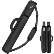 Pool Cue Case, Pool Stick Case 2x2 Holds 2 Sticks with 2 Accessory Zipper Pockets, Sturdy Polyester Pool Cue Carry Bag with Shoulder Strap Handle, Soft Billiard Cue Sling Bag