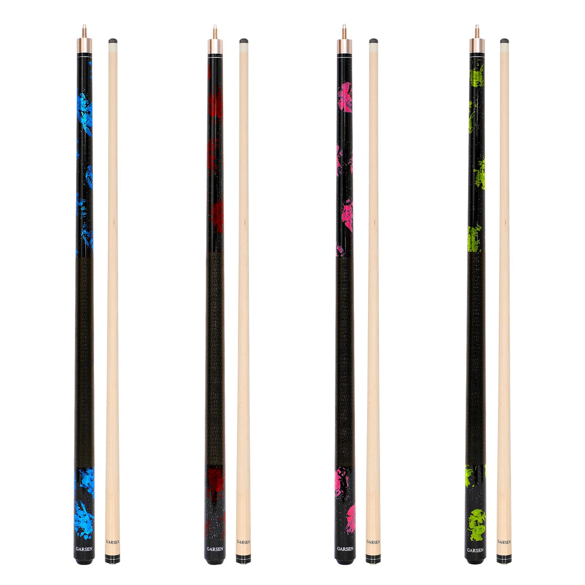 4 Pieces 58 Inch Maple Pool Cue Stick Set