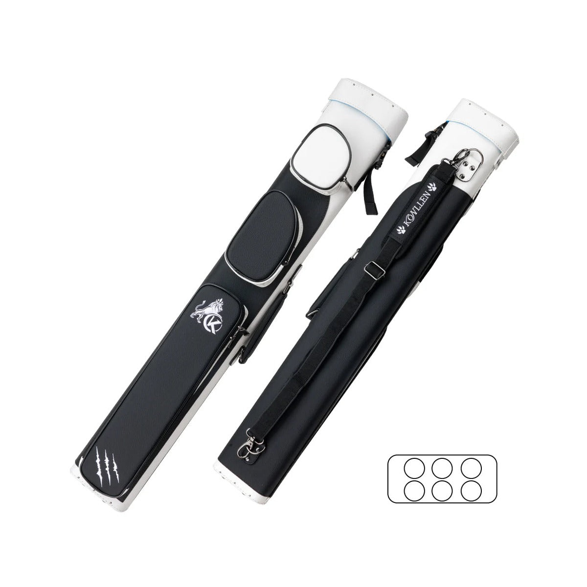 Konllen Cowhide Hard Case - 2 Butts x 4 Shafts on white background