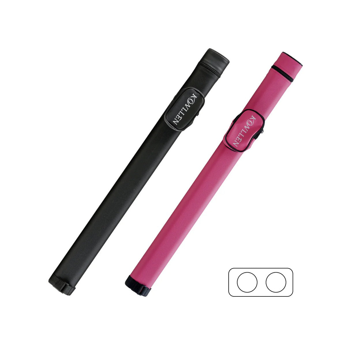 Konllen PU pink / black hard case - 1 Butt x 1 Shaft on white background