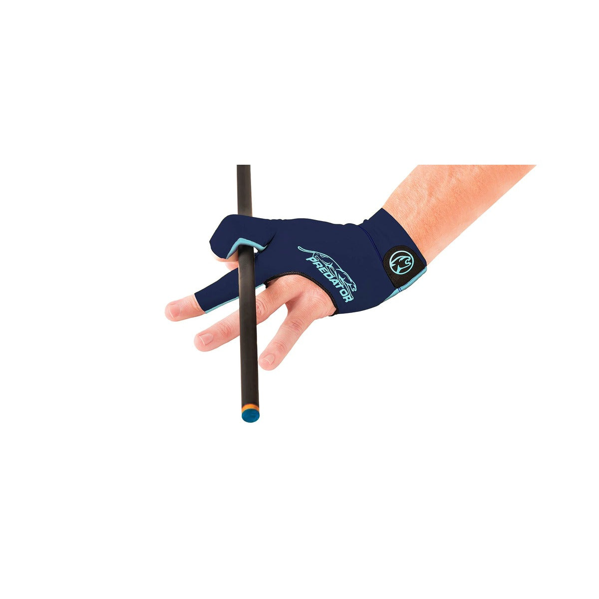 Predator Second Skin Billiard Glove - Blue/Teal on white background